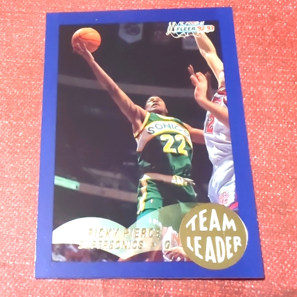 🏀1992-93 Fleer NBA Basketball Trading Card TEAM LEADERS CARD #25 RICKY PIERCE